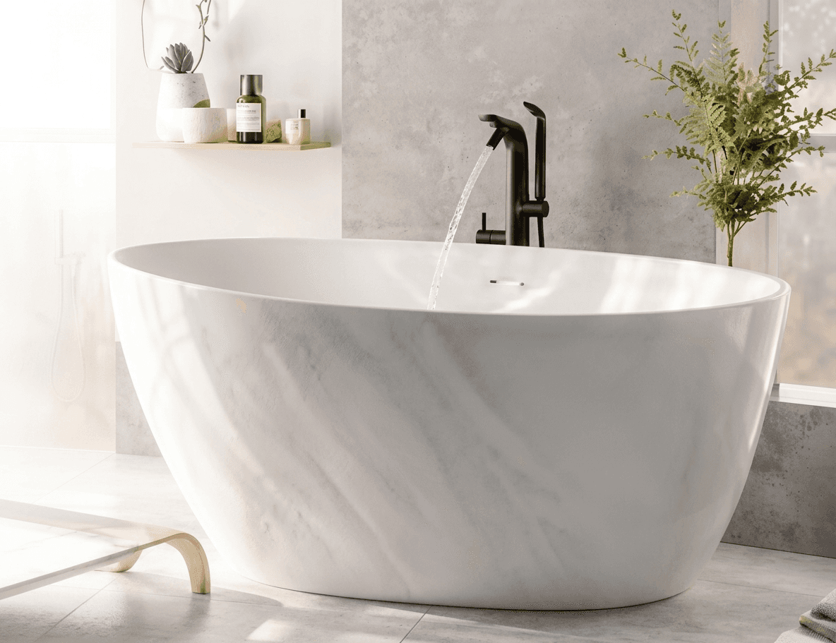 Baignoire moderne dans une salle de bain élégante